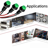 Interrupteur à bouton-poussoir momentané PBS-11B 12 mm, bouton-poussoir vert pré-câblé à 2 broches à réinitialisation automatique pour équipement électrique DIY