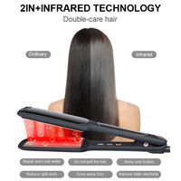 Lisseur de cheveux professionnel en titane, logo personnalisé, fer à lisser électrique pour cheveux, étiquette privée personnalisable, fer à lisser en céramique