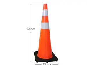 Plastic Warning PVC Safety 36 Inch Reflective Road Traffic Cone