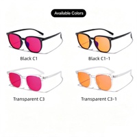 Lunettes anti-lumière bleue unisexe Sunray Square TR à monture intégrale, verres teintés rouges, rebord intérieur asymétrique, triple rivet à points, OEM