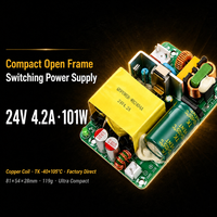 Alimentation à découpage à cadre ouvert haute efficacité 24V 4.2A 101W SMPS AC DC PCB pour CNC Servo LED Industriel OEM ODM