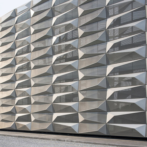 Pannello Moderno in <span class=keywords><strong>Alluminio</strong></span> per Facciate Continue, Materiale Decorativo 3D a Doghe, Rivestimento per Interni ed Esterni, Pannello Ondulato - Product Image 3