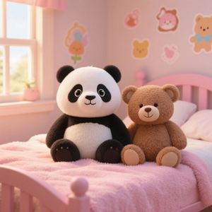 Venta al por Mayor de Peluches de Panda Personalizados, Populares Peluches de Panda Gordo con Relleno de Algodón PP para Ocasiones de Cumpleaños - Product Image 1