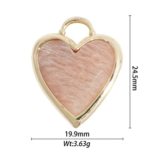 Crystal Heart And Star Charms Natural Stone Bezel Setting Pendant For Jewelry Making Unisex Everyday Wear - Product Image 2