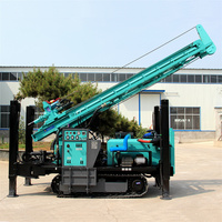 Promotion : Foreuse de puits d'eau pneumatique portable sur chenilles, avec moteur diesel, pompe à boue et boîte de vitesses, pour forage de 280m