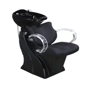 Salonแชมพูเก้าอี้สำหรับล้างผมอุปกรณ์ความงามร้อนขายสีดำ