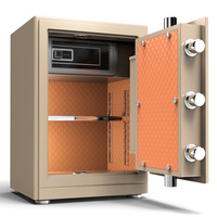 Caja Fuerte de Seguridad Chen Guang Contemporánea, Negra/Dorada, con Cerradura de Llave, Totalmente de Acero, Impermeable, para Oficina Moderna y Uso Doméstico