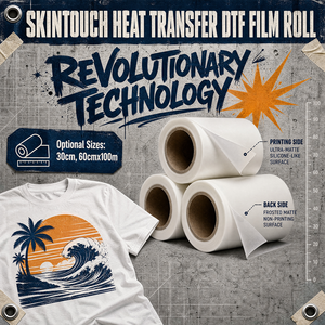 Rouleau de film DTF SkinTouch à largeur personnalisée, film PET à décollement à froid, film DTF effet peau pour imprimantes à jet d'encre, impression numérique - Product Image 1