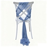 Nœuds de chaise de mariage en mousseline de soie, drapés pour décorations d'allée, sans plis, réutilisables, 20*275cm, style moderne