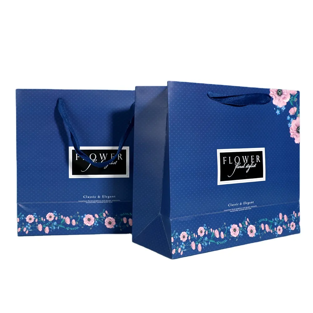Custom Gift Bags with Ribbon Handles, Premium Boutique Gift Bags, Luxury Boutique Shop Rope Handle Events Bags