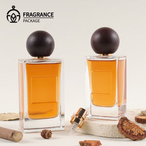 Flacon de parfum vide en verre personnalisé de 50 ml, emballage de flacon de parfum vintage avec bouchon en bois - Product Image 1