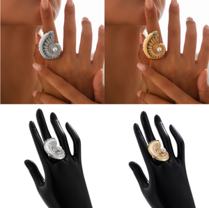 2024 nouvelle couleur or grande perle étoile de mer conque <span class=keywords><strong>anneau</strong></span> pour femmes bijoux cadeaux en gros - Product Image 5