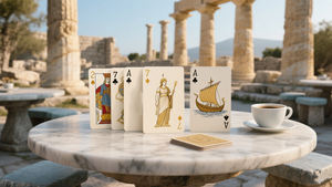 Elegante sito archeologico mediterraneo <span class=keywords><strong>carte</strong></span> da gioco stile fotografico atmosfera sacra elegante carta personalizzata - Product Image 6