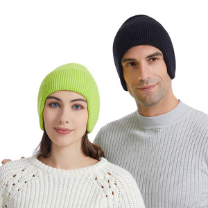 Acrylic mùa đông dệt kim Beanie <span class=keywords><strong>Hat</strong></span> Windproof và ấm áp tai vỗ cho cưỡi & chạy du lịch thân thiện và tùy chỉnh - Product Image 1