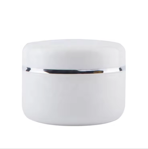 Frascos Cosméticos Ecológicos con Tapa de Rosca y Ribete Plateado para Crema Facial, PP Blanco - Product Image 1