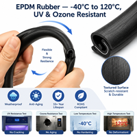 Burlete de goma EPDM para pilar B de coche, protector de borde de puerta, antiviento, antipolvo, insonorizado para camión, SUV, MPV