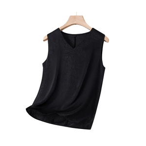 Women's V-Neck Sleeveless Top Rose Pink Chiffon Asymmetric Design Everyday Wear Four Seasons Base Layer - Product Image 5