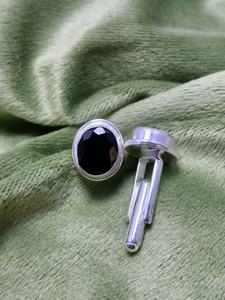 New Handmade Bullet Back Style Tanzanite Gemstone Cufflinks 925 Sterling Silver Men's Luxury Jewelry Great Price - Product Image 4