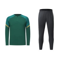Ensemble de survêtement de sport unisexe sur mesure, uniforme de match à manches longues, demi-zip, entraînement de football, séchage rapide