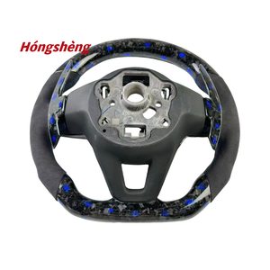 Volante de fibra de carbono forjado <span class=keywords><strong>azul</strong></span> con paletas de cambio compatible con Volkswagen Golf MK8 <span class=keywords><strong>GTI</strong></span> R GTD GTE 2019-2024 - Product Image 6