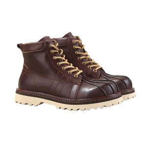 Chaussures en cuir décontractées pour hommes, imperméables, antidérapantes, style rétro britannique, à lacets, bottines à la cheville, absorbant les chocs, pour les occasions décontractées et les fêtes en plein air - Product Image 6