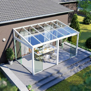 Véranda extérieure moderne Yuantai en aluminium imperméable avec toit en verre trempé double, design incliné pour hôtel, villa, jardin, patio - Product Image 5