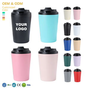 <span class=keywords><strong>Thermos</strong></span> 12oz en acier inoxydable, tasse à café isotherme sous vide, portable pour le bureau, la maison et la voiture, tasse cadeau avec couvercle - Product Image 1