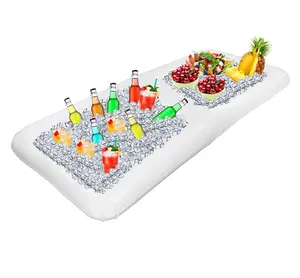 White Blow Up Cooling salad bar With Divider For Serving Buffet Style Picnic