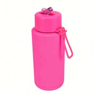 Bouteille d'eau sport en acier inoxydable à double paroi de 1000 ml avec logo personnalisé et couvercle à poignée - Product Image 2