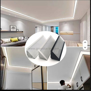 Perfil de aluminio LED para techo, tira luminosa de yeso para esquina superior, canal lineal de montaje en superficie. - Product Image 5