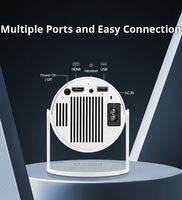 Mini-projecteur intelligent Linux HY300 1080P 120 Lumens avec lampe LED, haut-parleurs intégrés, compatible 3D, prêt pour Internet et mise au point automatique