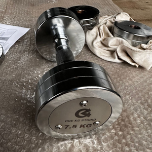 PINJIAN Personnalisé Galvanoplastie Haltère Acier Pur Acier <span class=keywords><strong>Fonte</strong></span> Acier Rond Vis Solide Équipement <span class=keywords><strong>de</strong></span> Fitness - Product Image 2