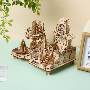Nuovo <span class=keywords><strong>Puzzle</strong></span> in Legno Natalizio Transfrontaliero, Giocattolo Educativo, Ornamento da Scrivania Creativo, Tema Edifici, 50 Pezzi - Product Image 3
