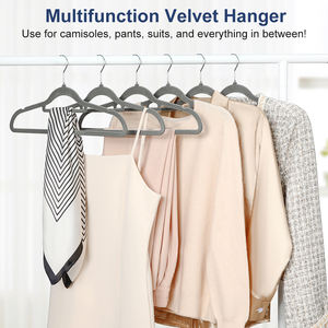 LINDON Lot de 100 <span class=keywords><strong>cintres</strong></span> en <span class=keywords><strong>velours</strong></span> antidérapant E-commerce Bestseller Cintre flocage coloré personnalisé - Product Image 3