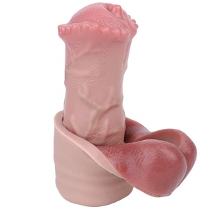 FAAK Large Realistic Horse Penis Sleeve Silicone Fantasy <b>Dildo</b> Sheath Delay Ejaculation Cock Enlargement Sex Toys for Men - Product Image 1