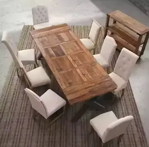 नई आगमन ठोस लकड़ी टेबल सेट लक्जरी फर्नीचर ठोस लकड़ी डाइनिंग टेबल और कुर्सी