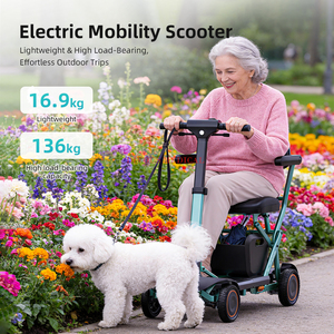 Scooter de Movilidad Compacto, Plegable y Ligero de 4 Ruedas, Scooter Eléctrico Portátil Ultraligero para Personas con Discapacidad - Product Image 4