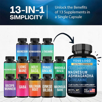 Complément Herbal Corti-Soothe pour la Gestion du Cortisol - Magnésium, L-Théanine, Ashwagandha, Phosphatidylsérine pour Adultes - 60 Capsules