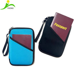 Portefeuille de <span class=keywords><strong>passeport</strong></span> en néoprène, porte-cartes, fermeture éclair, multifonctionnel, voyage avec bracelet - Product Image 2