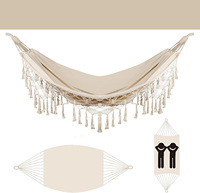 Balançoire d'extérieur en toile de coton avec pompon pour meubles de parc ou de camping, design moderne fait à la main