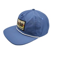 Casquette en nylon non structurée à 5 panneaux de haute qualité, séchage rapide, imperméable, avec logo brodé et fermeture à cordon, casquettes snapback