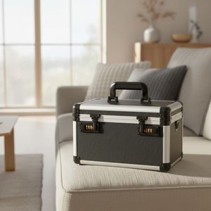 Kotak Penyimpanan Obat Pertolongan Pertama yang Dapat Dikunci, Kotak Aluminium untuk Barang Pribadi, Kotak Pembawa untuk Perlengkapan Medis - Product Image 2