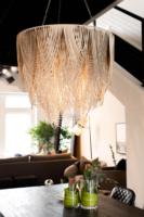 Nouveau Lustre Moderne Nordique Créatif en Fer et Cuir pour Escalier, Salon, Salle à Manger, Villas, Luminaire Suspendu à Pompons