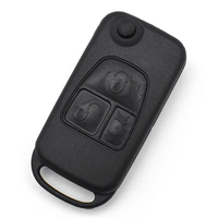 Carcasa de Repuesto para Llave de Coche con Control Remoto de 3 Botones, Cubierta Protectora Modificada, Carcasa de Llave Plegable de 2 Vías con Luz