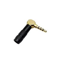 3.5mm Angle droit TRRS Connecteur Plug OEM Usine En Gros Jack 3 pôles Adaptateur Casque Écouteur Plaqué Or Noir