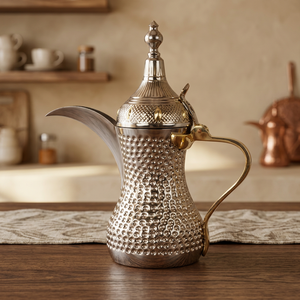 กาต้มกาแฟแบบอาหรับหรูหราสีทองและสีเงิน - ใช้ซ้ำได้และพกพาสะดวก - Product Image 3