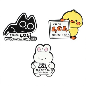 Página de error 404 - Pin de programador de dibujos animados de gato negro y conejo, broche de animal para ropa y mochila, accesorios metálicos, venta al por mayor personalizada - Product Image 1