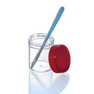 스틱이있는 투명 대변 샘플 용기 시험 실험실용 60ml 일회용 의자 수집 용기 - Product Image 1