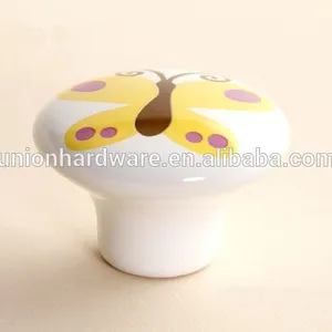 Bianco e giallo pomelli in ceramica CHC005