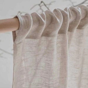 European Natural 100% Pure Linen Sheer Curtain <strong>Drapery</strong> - Product Image 2